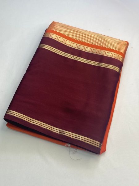 2D Silk Orange Saree with Blouse